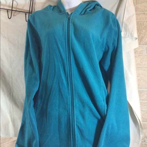 Cute Woman’s Sz Lg LOUNGE By MAURICES Teal, Long Slv, Full Zip Fleece Jacket - Picture 1 of 10